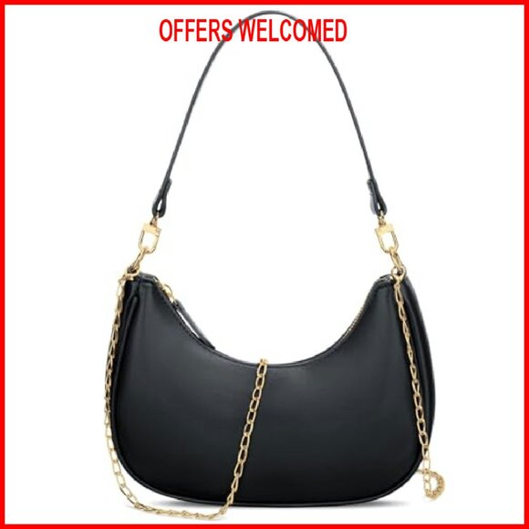 PU Leather Shoulder Bag with Detachable Strap, Spacious Compartments - Picture 8 of 8